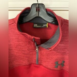 Under Armour Golf 1/4 Zip Heathered Red Performance Jacket Large